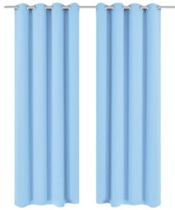 vidaXL Gordijn met metalen ringen verduisterend 270x245 turquoise