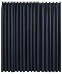 vidaXL Gordijn verduisterend met haken 290x245 cm antraciet
