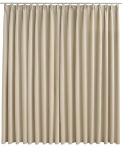 vidaXL Gordijn verduisterend met haken 290x245 cm beige