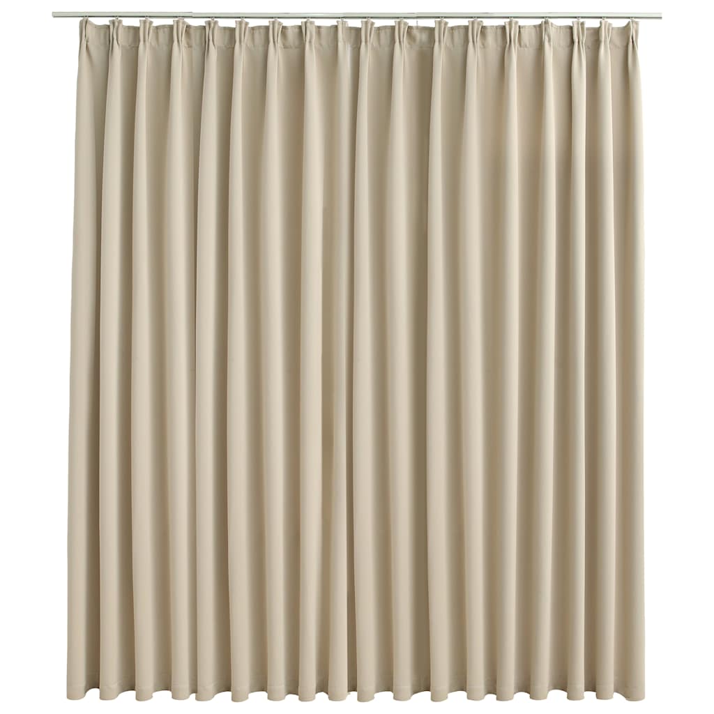 vidaXL Gordijn verduisterend met haken 290x245 cm beige