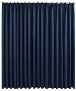 vidaXL Gordijn verduisterend met haken 290x245 cm blauw