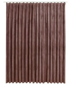 vidaXL Gordijn verduisterend met haken 290x245 cm fluweel antiekroze