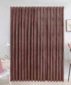 vidaXL Gordijn verduisterend met haken 290x245 cm fluweel antiekroze