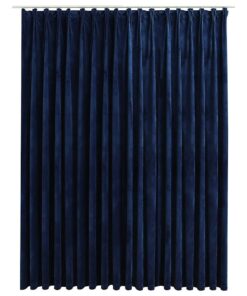 vidaXL Gordijn verduisterend met haken 290x245 cm fluweel blauw