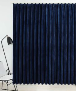 vidaXL Gordijn verduisterend met haken 290x245 cm fluweel blauw