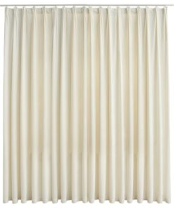 vidaXL Gordijn verduisterend met haken 290x245 cm fluweel crème