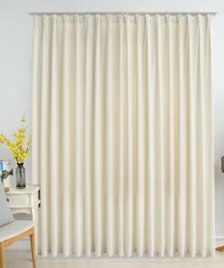 vidaXL Gordijn verduisterend met haken 290x245 cm fluweel crème