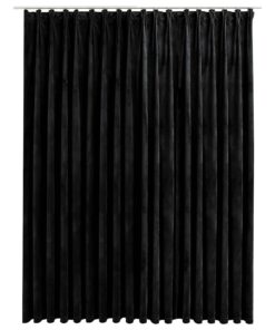 vidaXL Gordijn verduisterend met haken 290x245 cm fluweel zwart