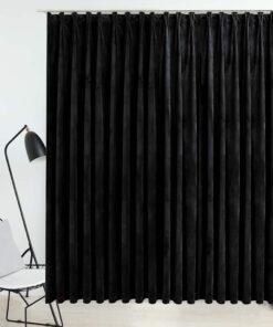 vidaXL Gordijn verduisterend met haken 290x245 cm fluweel zwart