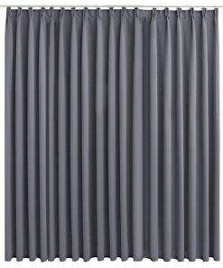 vidaXL Gordijn verduisterend met haken 290x245 cm grijs