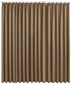 vidaXL Gordijn verduisterend met haken 290x245 cm taupe