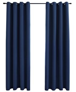 vidaXL Gordijn verduisterend met metalen ringen 2 st 140x225 cm blauw