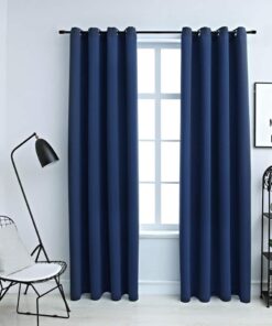 vidaXL Gordijn verduisterend met metalen ringen 2 st 140x225 cm blauw