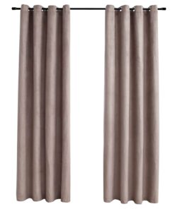vidaXL Gordijn verduisterend met metalen ringen 2 st 140x225 cm taupe