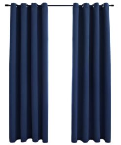 vidaXL Gordijn verduisterend met metalen ringen 2 st 140x245 cm blauw