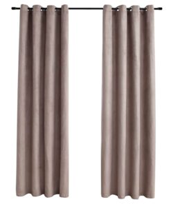 vidaXL Gordijn verduisterend met metalen ringen 2 st 140x245 cm taupe