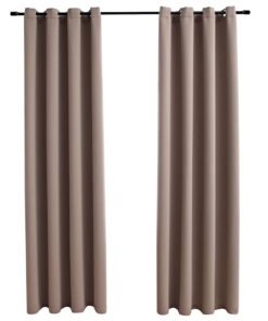 vidaXL Gordijn verduisterend met metalen ringen 2 st 140x245 cm taupe