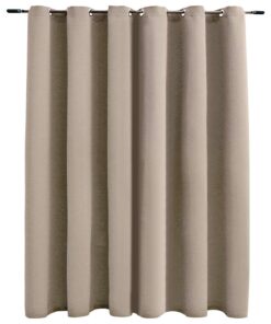 vidaXL Gordijn verduisterend met metalen ringen 290x245 cm beige
