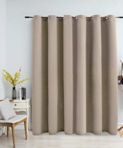 vidaXL Gordijn verduisterend met metalen ringen 290x245 cm beige