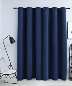 vidaXL Gordijn verduisterend met metalen ringen 290x245 cm blauw