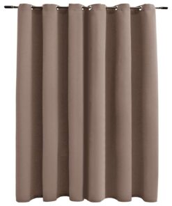 vidaXL Gordijn verduisterend met metalen ringen 290x245 cm taupe
