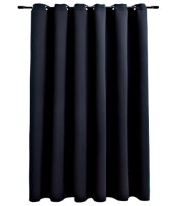 vidaXL Gordijn verduisterend met metalen ringen 290x245 cm zwart