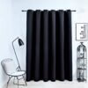 vidaXL Gordijn verduisterend met metalen ringen 290x245 cm zwart