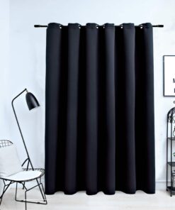 vidaXL Gordijn verduisterend met metalen ringen 290x245 cm zwart