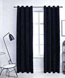 vidaXL Gordijn verduisterend met ringen 2 st 140x175 cm fluweel zwart