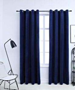 vidaXL Gordijn verduisterend met ringen 2 st 140x225 cm fluweel blauw