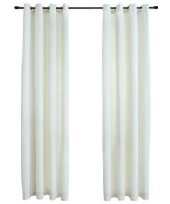 vidaXL Gordijn verduisterend met ringen 2 st 140x225 cm fluweel crème