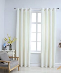 vidaXL Gordijn verduisterend met ringen 2 st 140x225 cm fluweel crème