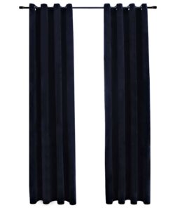 vidaXL Gordijn verduisterend met ringen 2 st 140x225 cm fluweel zwart