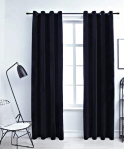 vidaXL Gordijn verduisterend met ringen 2 st 140x225 cm fluweel zwart