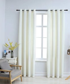 vidaXL Gordijn verduisterend met ringen 2 st 140x245 cm fluweel crème