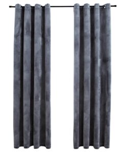 vidaXL Gordijn verduisterend met ringen 2 st 140x245 cm fluweel zwart