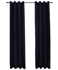 vidaXL Gordijn verduisterend met ringen 2 st 140x245 cm fluweel zwart