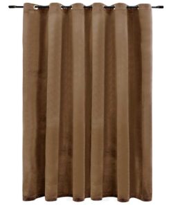 vidaXL Gordijn verduisterend met ringen 290x245 cm fluweel beige