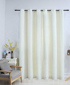 vidaXL Gordijn verduisterend met ringen 290x245 cm fluweel crème