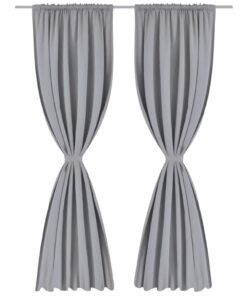 vidaXL Gordijnen met gleuven 135 x 245 cm grijs 2 st