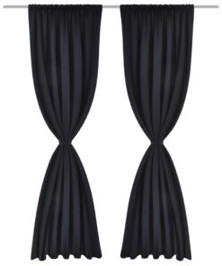 vidaXL Gordijnen met gleuven 135 x 245 cm zwart 2 st