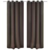 vidaXL Gordijnen met metalen ringen verduisterend 135x175 bruin 2 st
