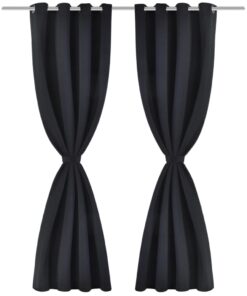 vidaXL Gordijnen met metalen ringen verduisterend 135x175 cm zwart 2 st