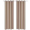 vidaXL Gordijnen met metalen ringen verduisterend 135x175 crème 2 st