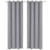 vidaXL Gordijnen met metalen ringen verduisterend 135x175 grijs 2 st