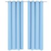 vidaXL Gordijnen met metalen ringen verduisterend 135x175 turquoise 2 st