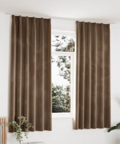 vidaXL Gordijnen verduisterend 2 st met haken 140x175 cm fluweel beige