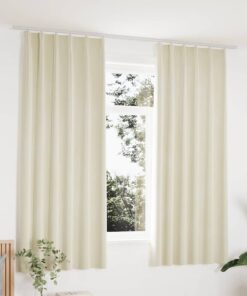 vidaXL Gordijnen verduisterend 2 st met haken 140x175 cm fluweel crème