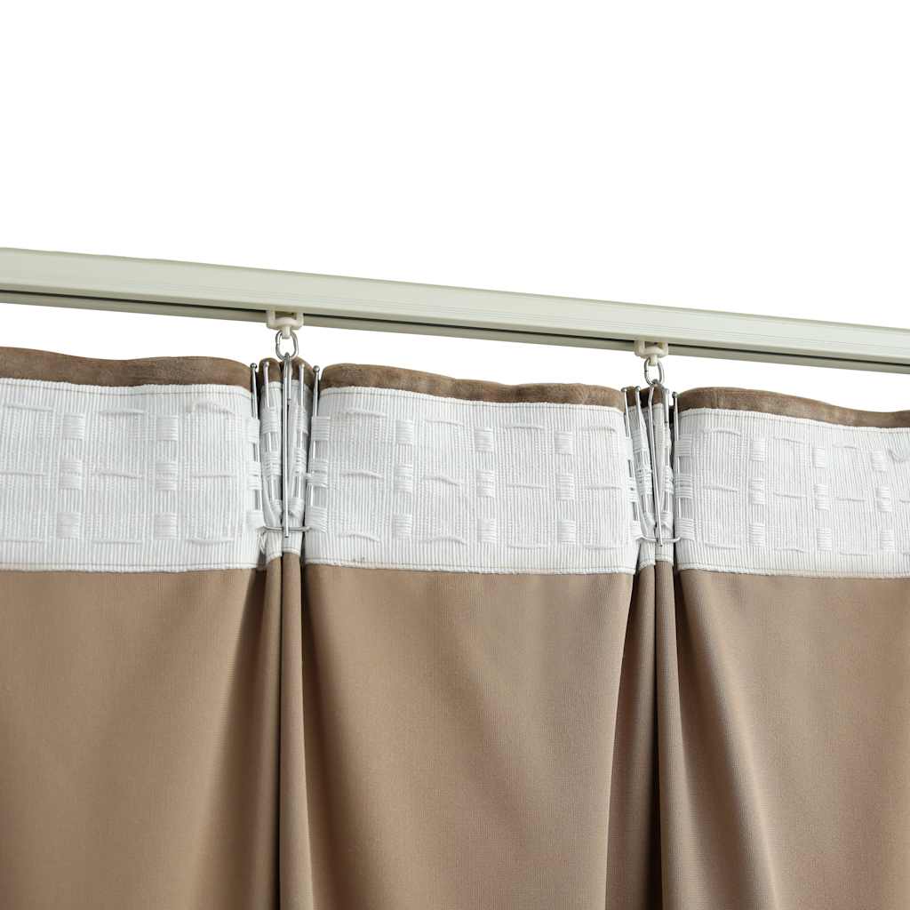 vidaXL Gordijnen verduisterend 2 st met haken 140x225 cm fluweel beige - Image 4