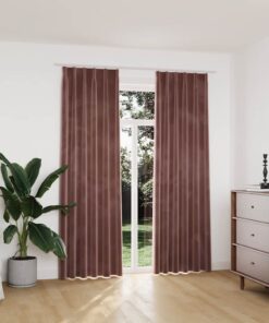vidaXL Gordijnen verduisterend 2 st met haken 140x225 cm fluweel roze